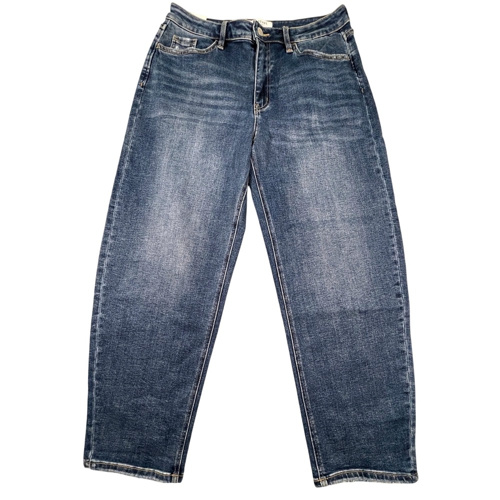 Lovervet by Vervet Jeans Women 31/13 Blue Barrel Leg High Waist Distressed NWT